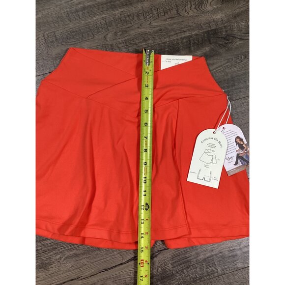 Blogilates Crossover Womens Orange Skort Pockets & Built-In Shorts size S - Picture 4 of 7